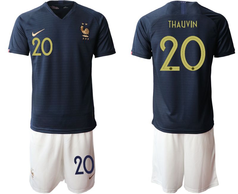 Men 2019-2020 Season National Team French home #20 blue Soccer Jerseys->->Soccer Country Jersey